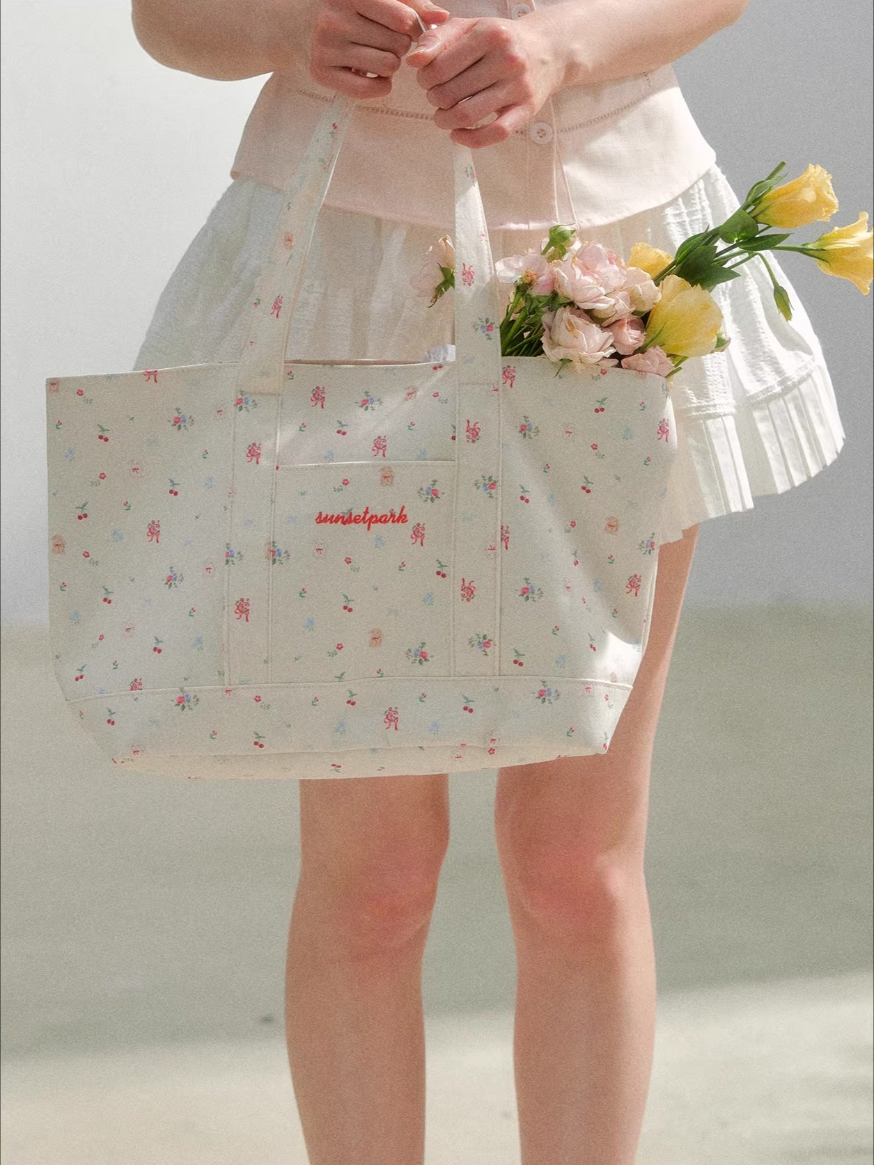 Floral Canvas Tote Bag