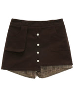 Vintage Plaid Patchwork Jacket Skirt Set