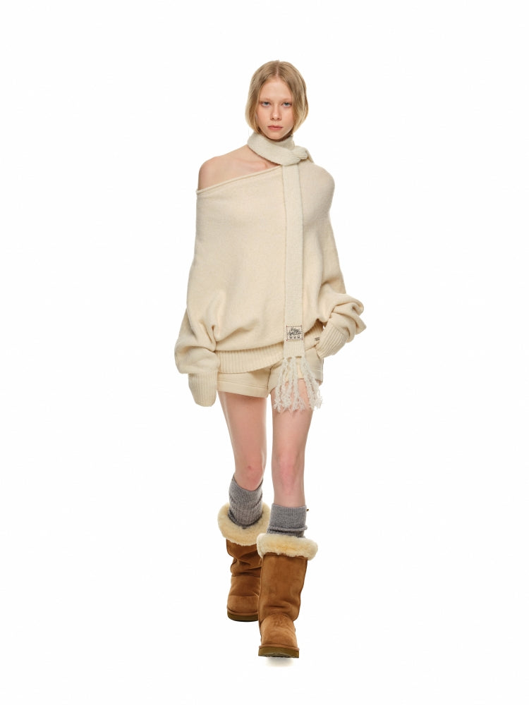 Off-Shoulder Oversized Sweater