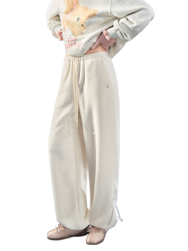 Fleece Cuffed Lantern Casual Pants