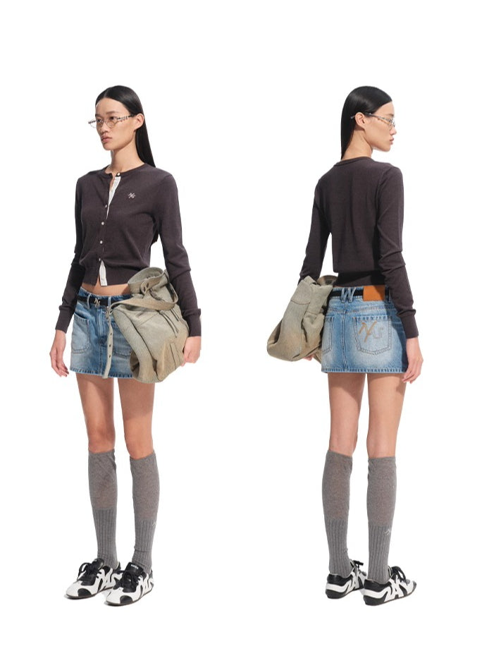 Lynx Washed Denim Skirt