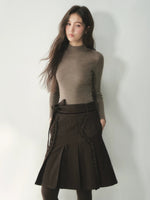 Pure Wool Mock Neck Knit Top
