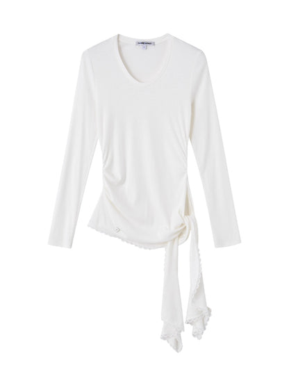 Sweetheart Neck Asymmetric Ruched Top