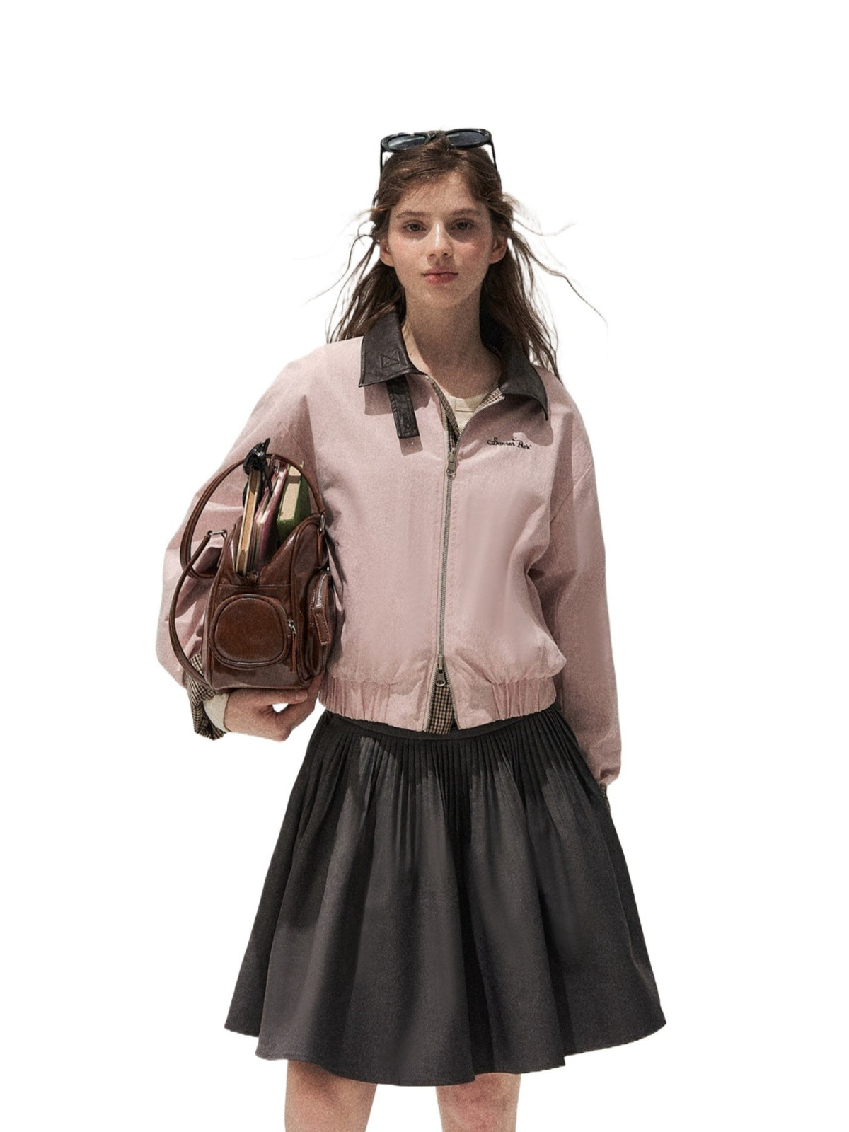 Pink Reversible Houndstooth Jacket