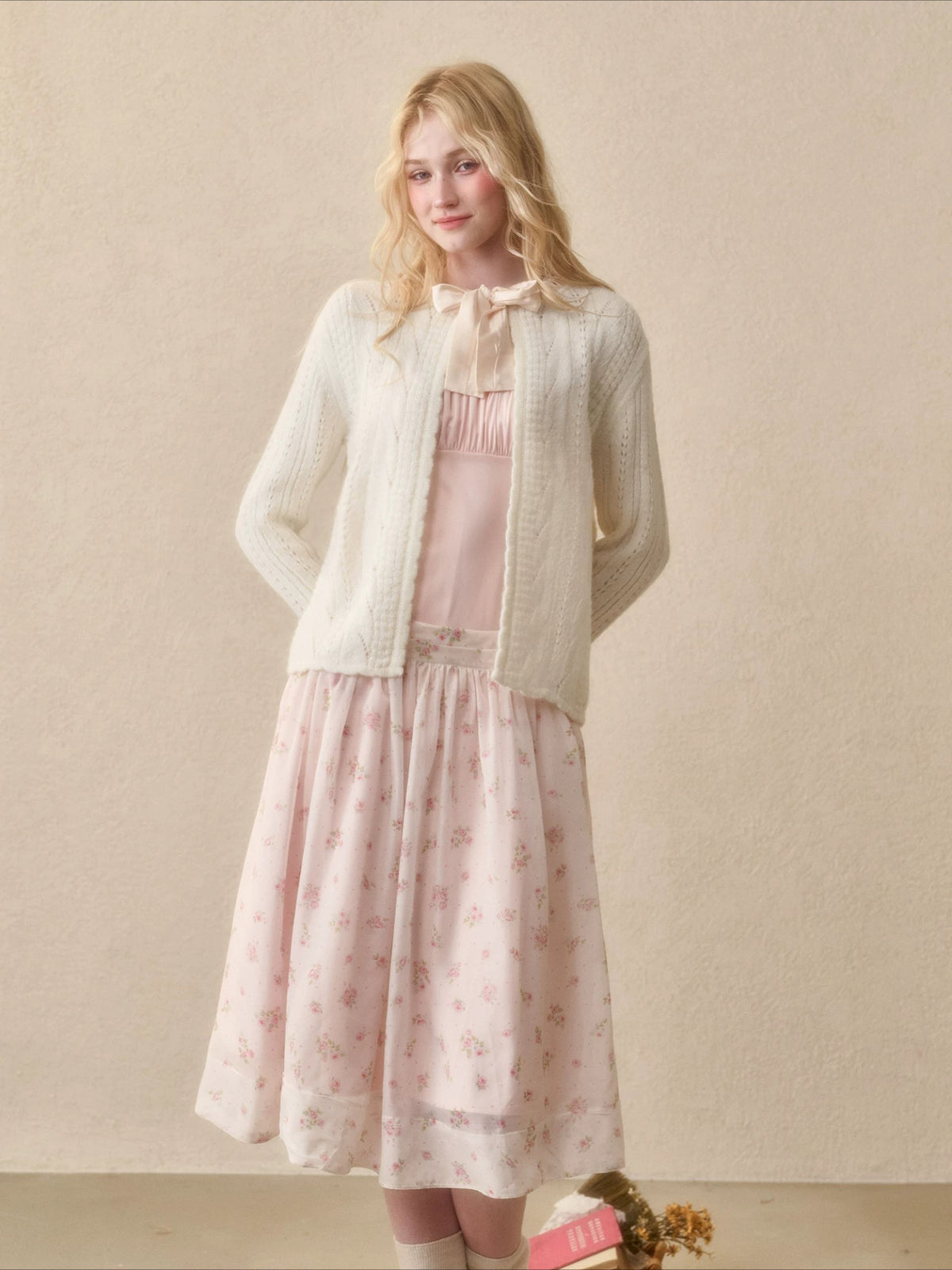 Ribbon Knit Cardigan