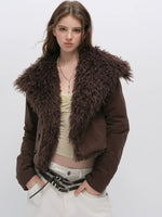 Faux Fur Collar Cropped Down Jacket
