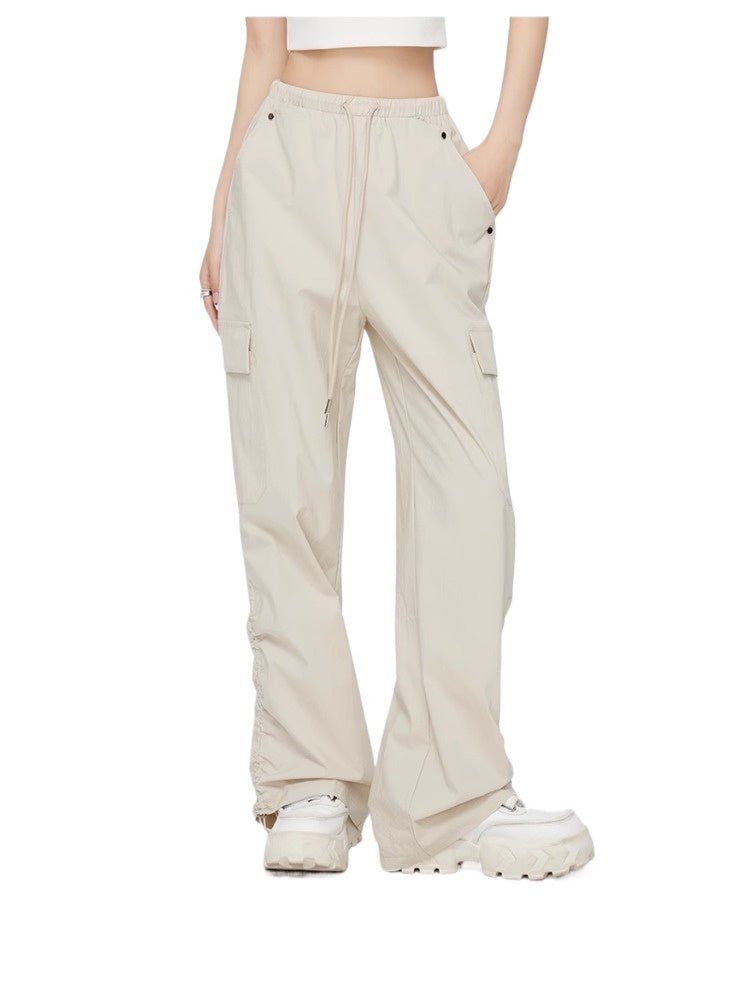 Ruched Sun Protection Utility Wide-Leg Pants