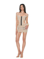 Lace-Up Halter Bodycon Dress