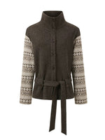 Fair Isle Panelled High-Neck Jacket