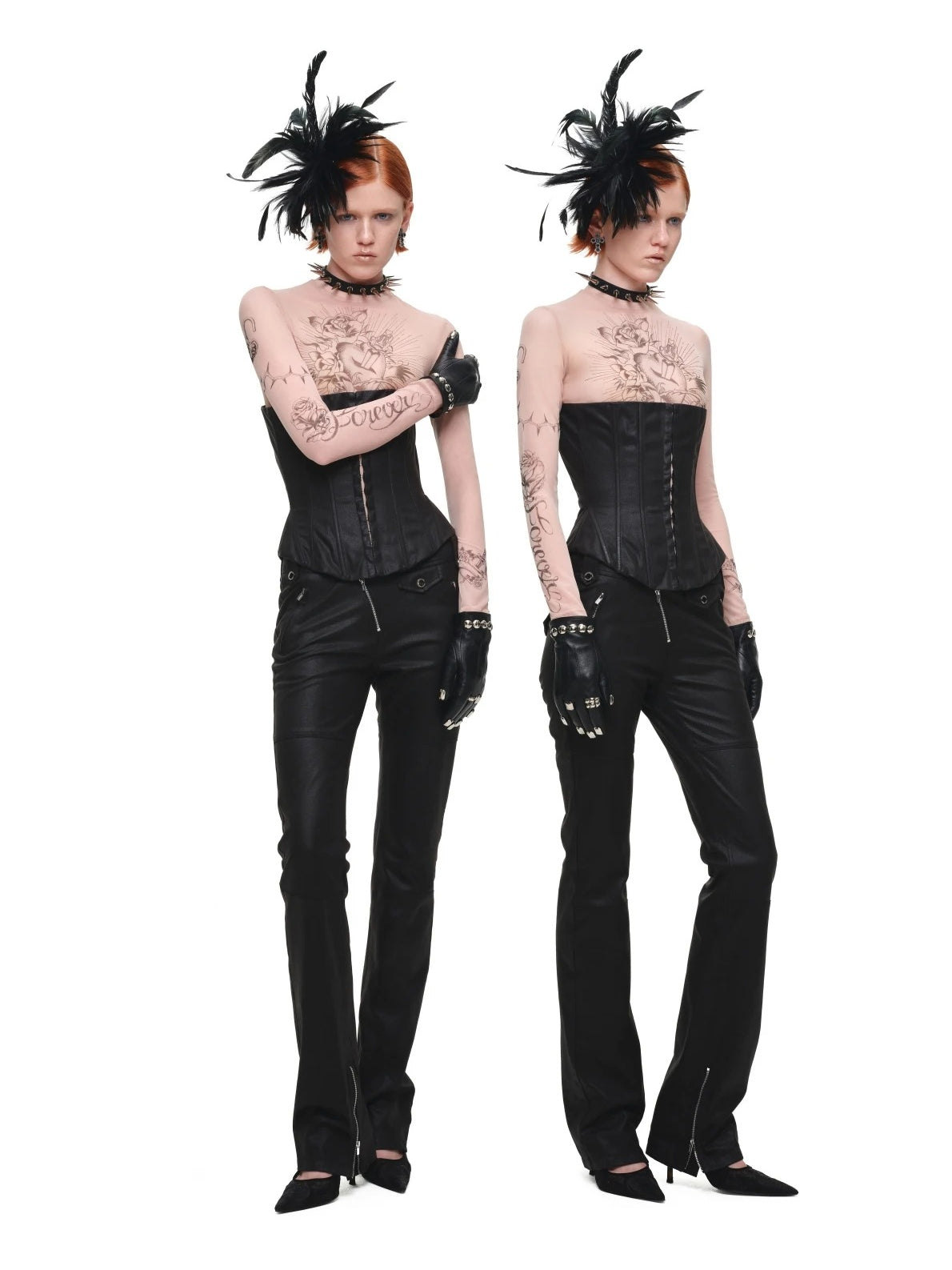 Washed Faux Leather Pants