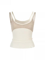 Contrast Knit Camisole Vest
