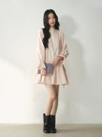 Mock Neck Lace Trim Dress