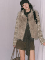 Reversible Plaid Faux Fur Vest