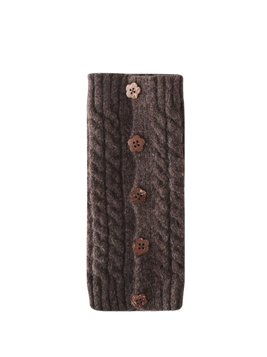 Wooden Flower Button Leg Warmers