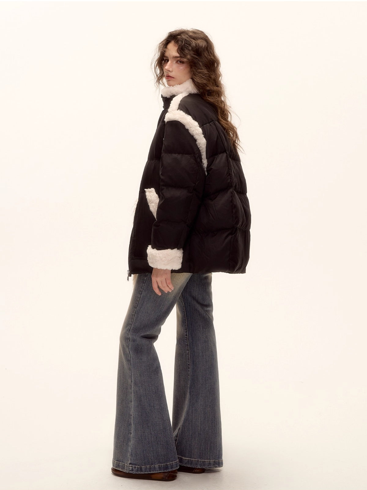 Sherpa Panel Down Jacket