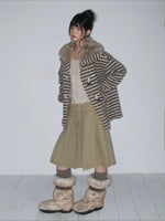 Khaki Washed Cargo Skirt
