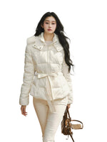 White Detachable Fur Collar Down Jacket