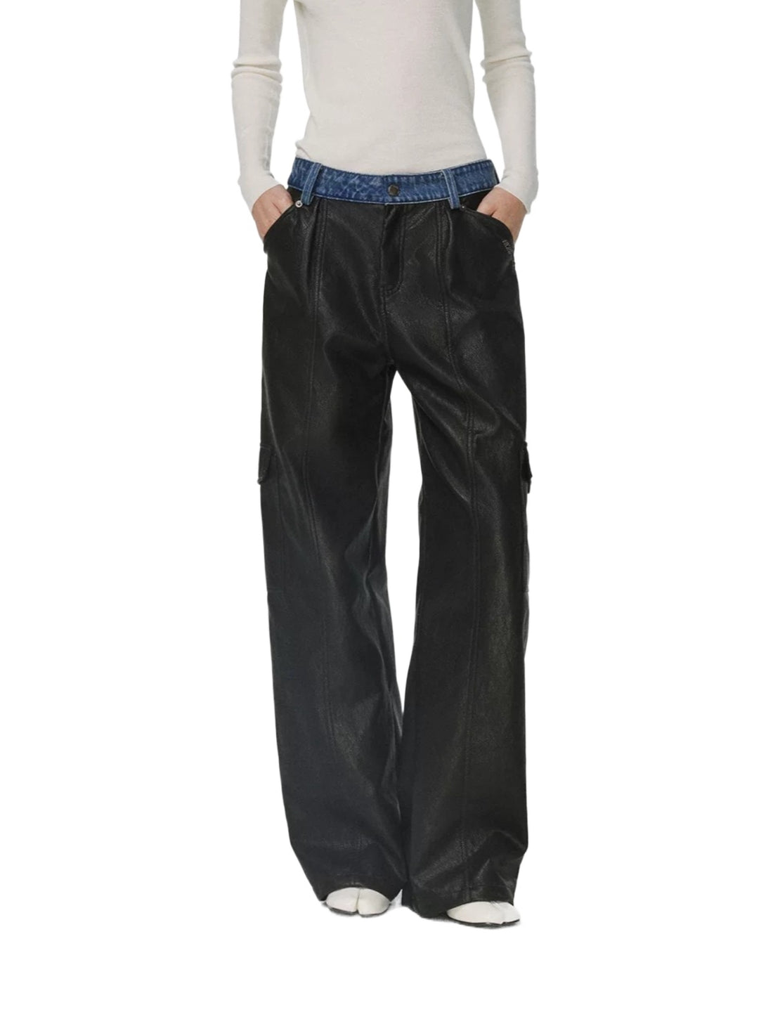 Midnight Straight Leather Pants