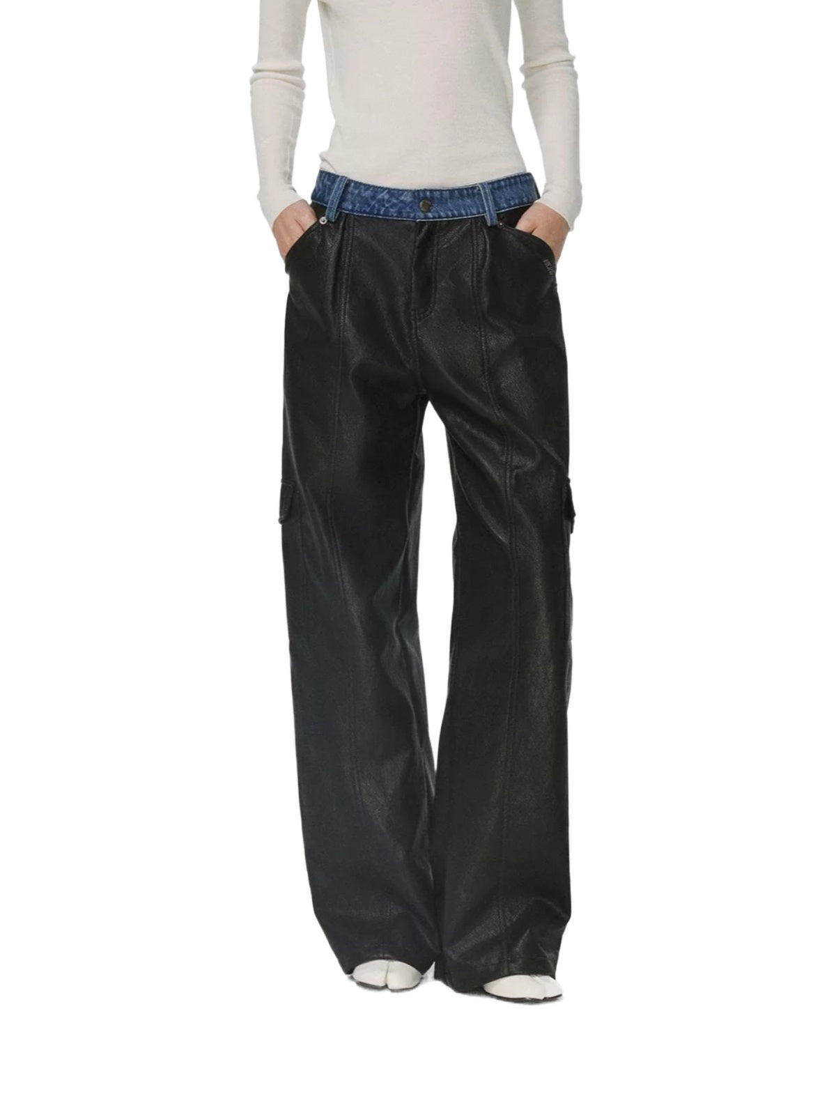 Midnight Straight Leather Pants