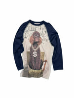 Bone Rhinestone Raglan Tee