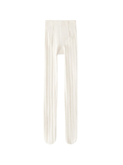 Cable-Texture Cotton Tights