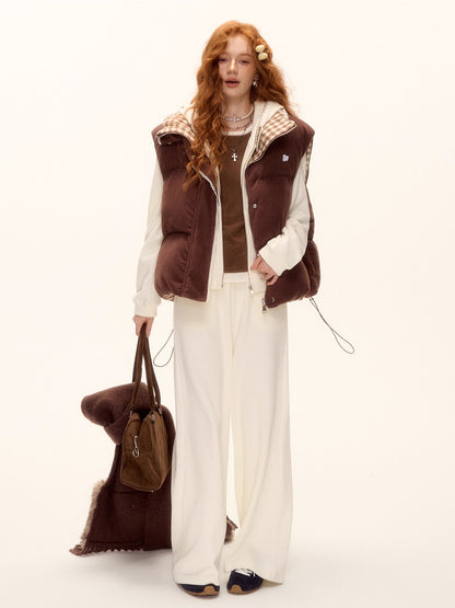 Reversible Check Lace Vest