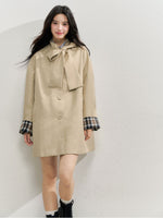 Khaki Bow Trench Coat