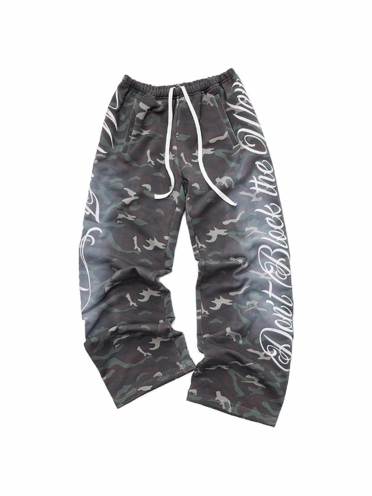 Camo Embroidered Hoodie Sweat Set