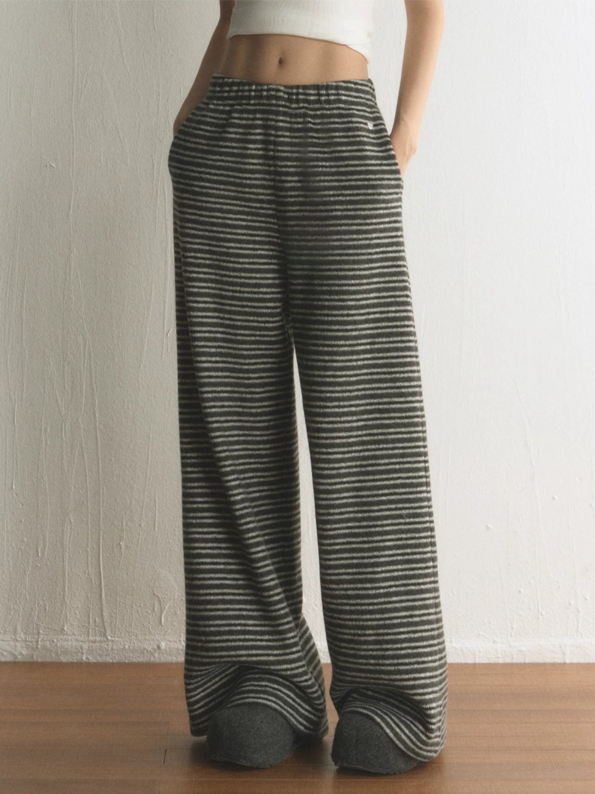 Striped High Waisted Wide Leg Pants