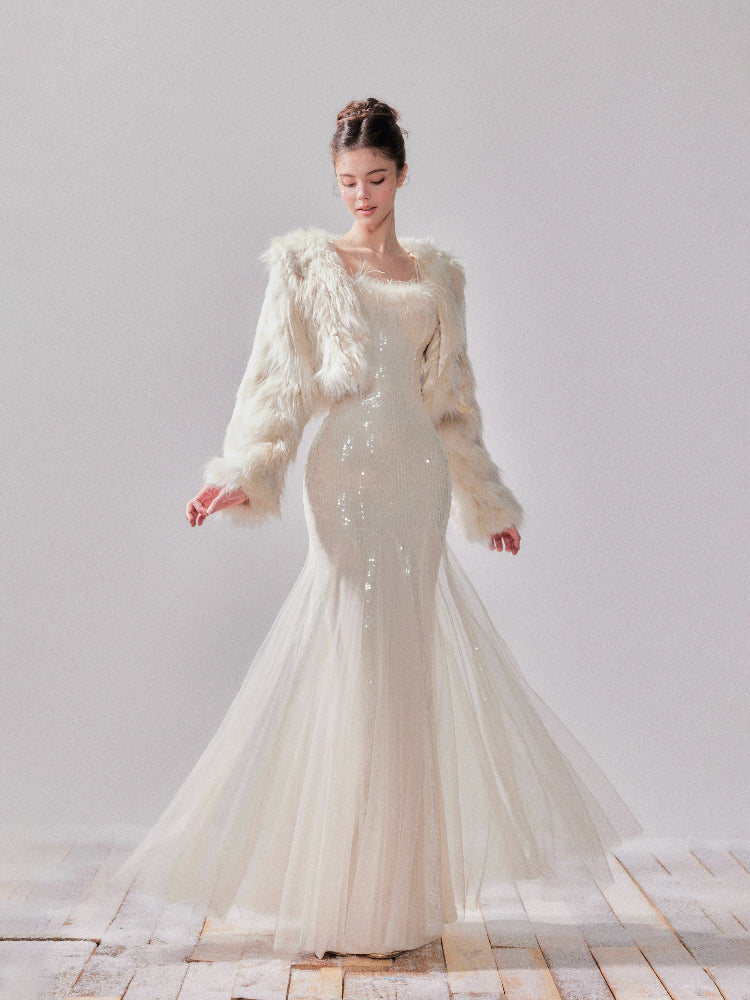 Faux Fox Fur Toggle Short Coat