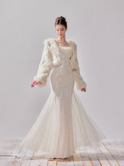 Faux Fox Fur Toggle Short Coat