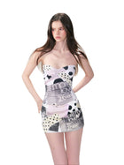 Beige Polka Dot Bandeau Top