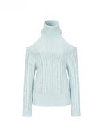 Cold Shoulder Turtleneck Knit