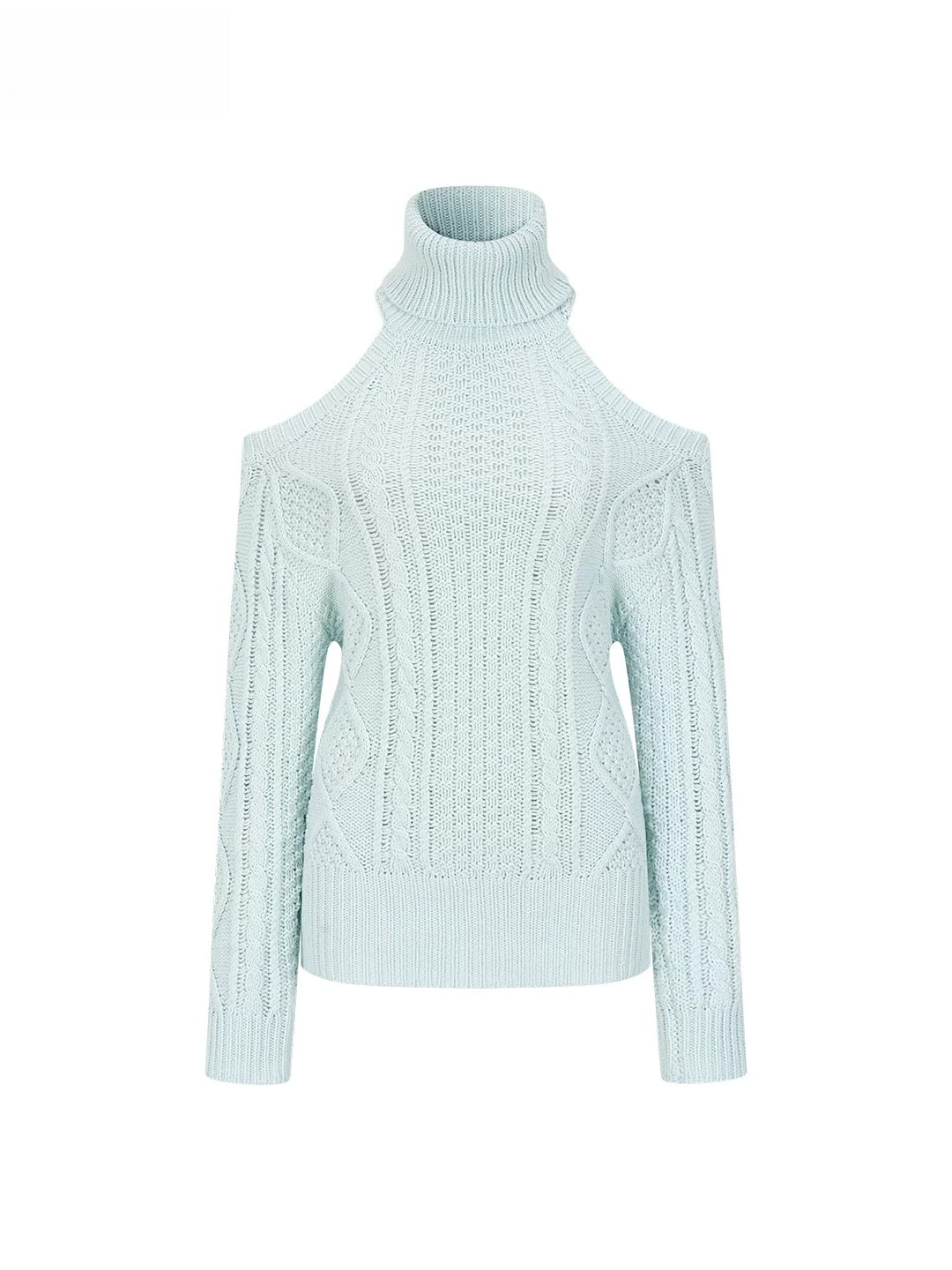 Cold Shoulder Turtleneck Knit