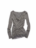 Draped Mesh Layered Top