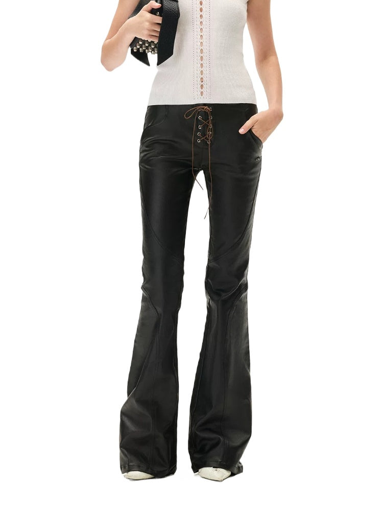 Coated Medici Waxed Flare Pants