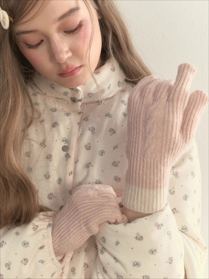 Knit Texture Wool Gloves