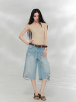 Rhinestone Halter Tube Top