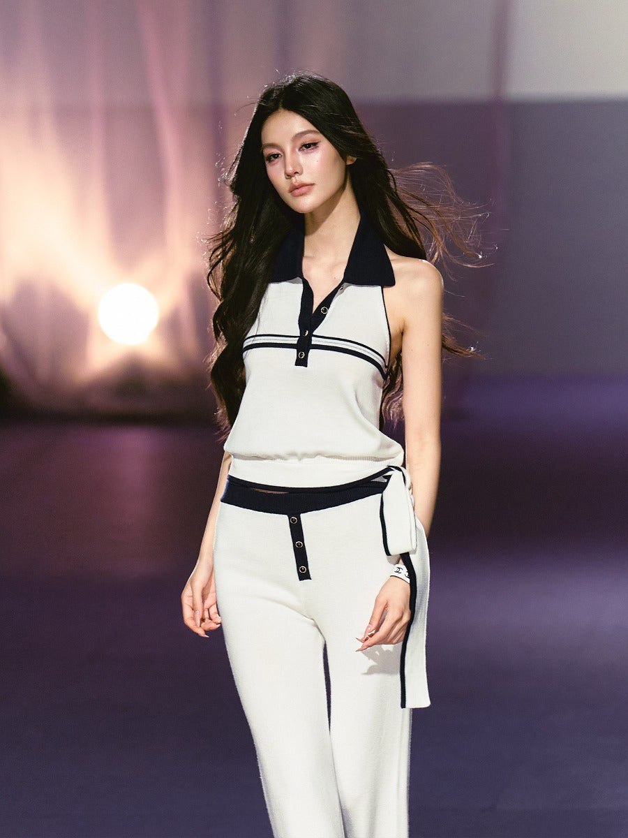 Halter Polo Knit Set