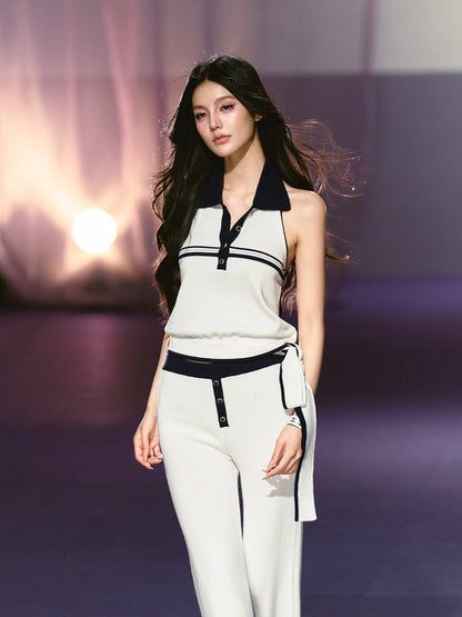 Halter Polo Knit Set