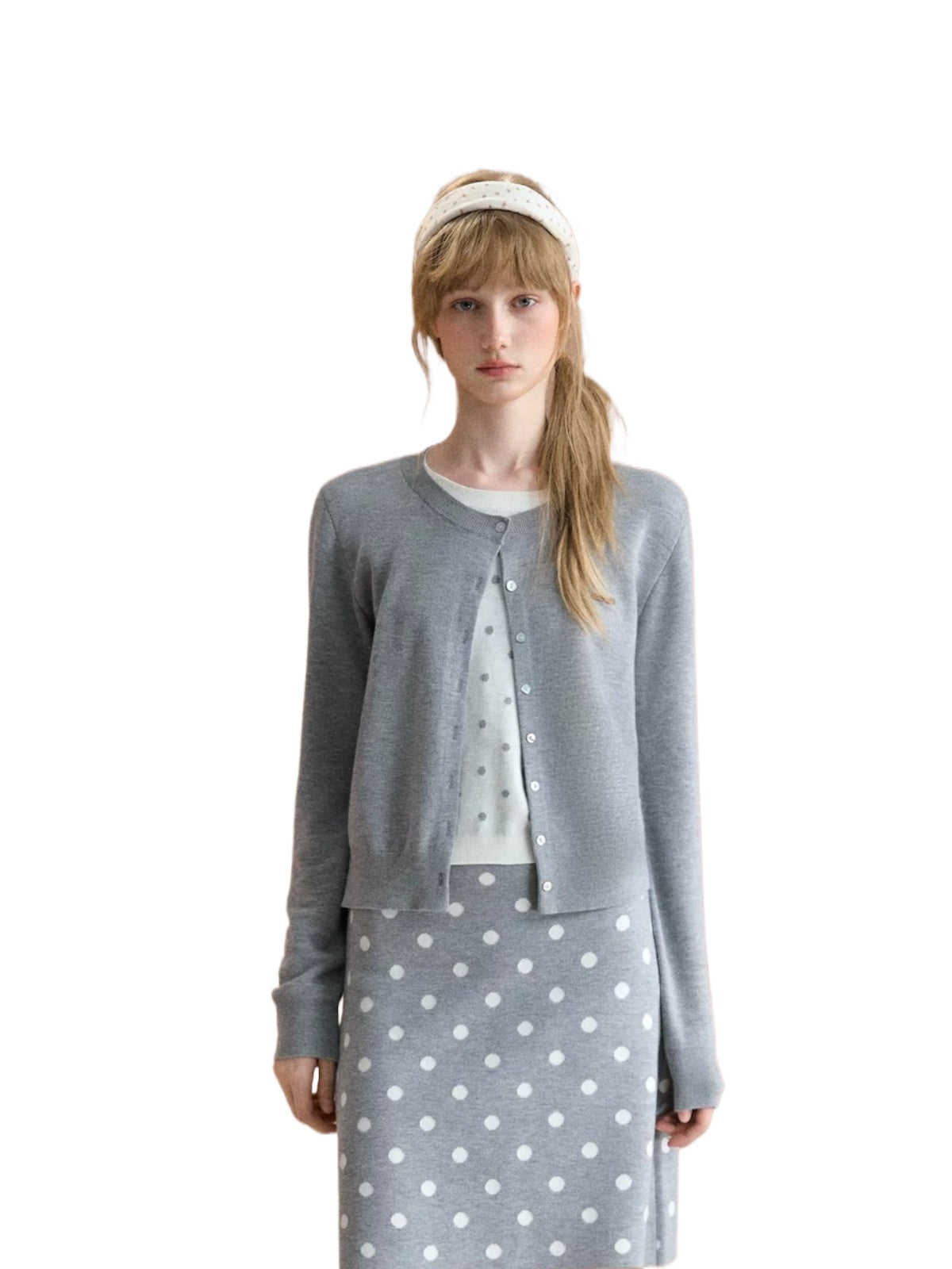 Polka Dot Knit Two-Piece Set