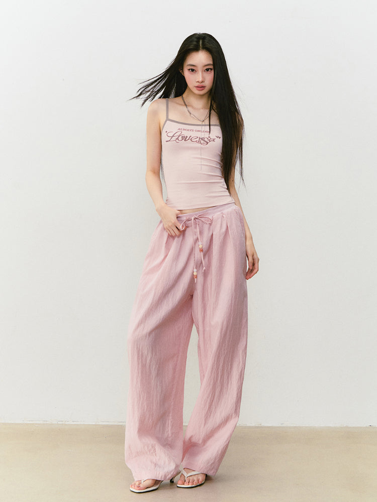 Color-Block Letter Print Camisole
