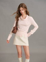 Silk Wool Cowl Neck Knit Top