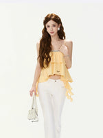 Rhinestone Ruffle Cami Top