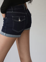 Straight-leg Cuffed Denim Shorts