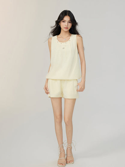 Solid-Color Cooling Vest &amp; Skirt Set
