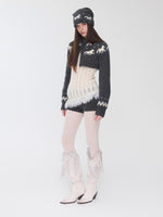 Fair Isle Pony Jacquard Knit Short Cardigan & Shorts Set
