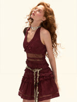 Lace Trim Patchwork Cami Dress