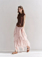 Ruffle Layer Chiffon Skirt