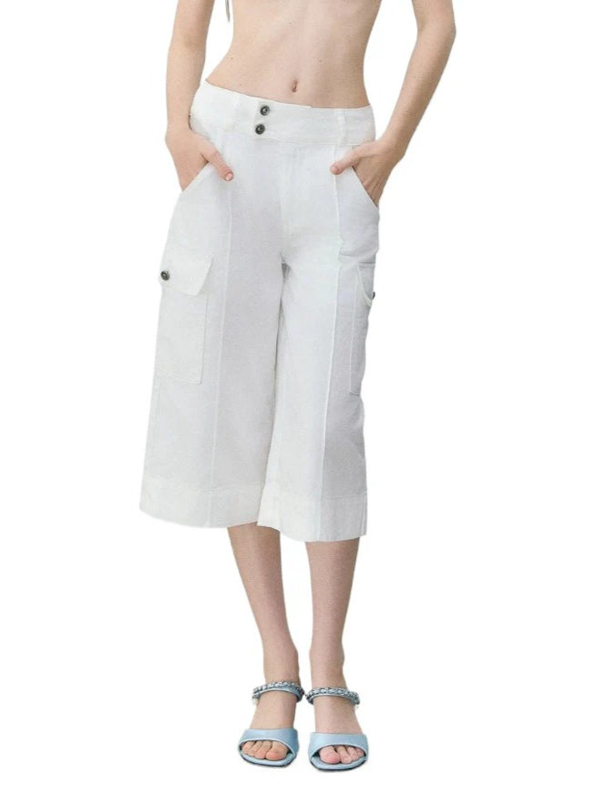 Relaxed Linen Cargo Shorts